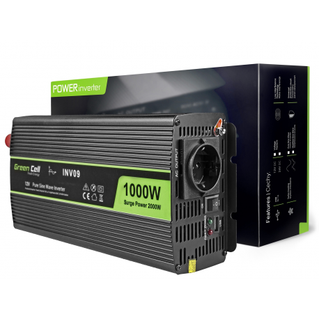 Green Cell - DC to AC power inverter - DC 12 V - 2000 Watt - black - 4