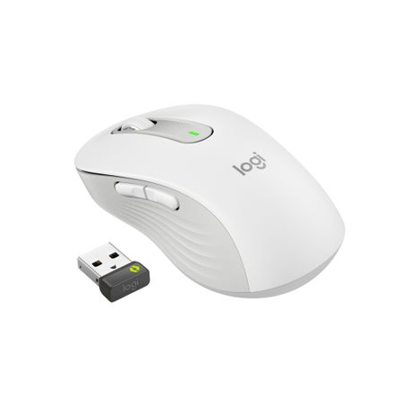 Logitech Signature M650 L for Business - Mouse - right-handed - 5 buttons - wireless - Bluetooth, 2.4 GHz - Logitech Logi Bolt USB receiver - off-white - 1