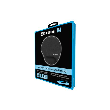 Sandberg - Mouse pad with wrist pillow - memory foam, round - 1