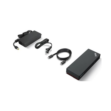Lenovo ThinkPad Universal Thunderbolt 4 Smart Dock - Docking station - Thunderbolt 4 - HDMI, 2 x DP, Thunderbolt - GigE - 135 Watt - Europe - for ThinkPad T14s Gen 2; T15p Gen 2; X1 Carbon Gen 9; X1 Extreme Gen 4; X1 Yoga Gen 6 - 0