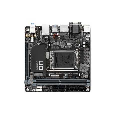 Gigabyte H610I DDR4 - 1.0 - motherboard - mini ITX - LGA1700 Socket - H610 Chipset - USB 3.2 Gen 1 - Gigabit LAN - onboard graphics (CPU required) - HD Audio (8-channel) - 1