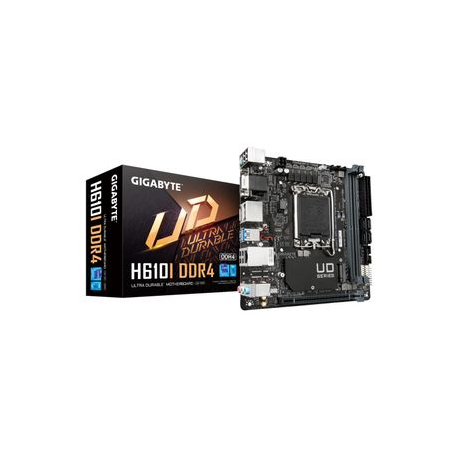 Gigabyte H610I DDR4 - 1.0 - motherboard - mini ITX - LGA1700 Socket - H610 Chipset - USB 3.2 Gen 1 - Gigabit LAN - onboard graphics (CPU required) - HD Audio (8-channel) - 4