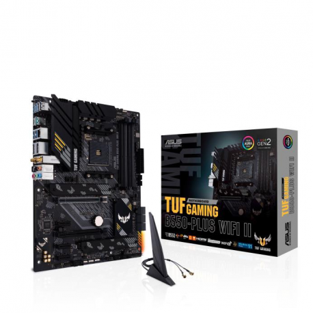 ASUS TUF GAMING B550-PLUS WIFI II - Motherboard - ATX - Socket AM4 - AMD B550 Chipset - USB-C Gen2, USB 3.2 Gen 1, USB 3.2 Gen 2 - 2.5 Gigabit LAN, Wi-Fi 6, Bluetooth - onboard graphics (CPU required) - HD Audio (8-channel) - 2