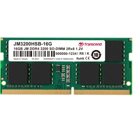 Transcend JetRAM - DDR4 - module - 16 GB - SO-DIMM 260-pin - 3200 MHz / PC4-25600 - CL22 - 1.2 V - unbuffered - non-ECC - 0