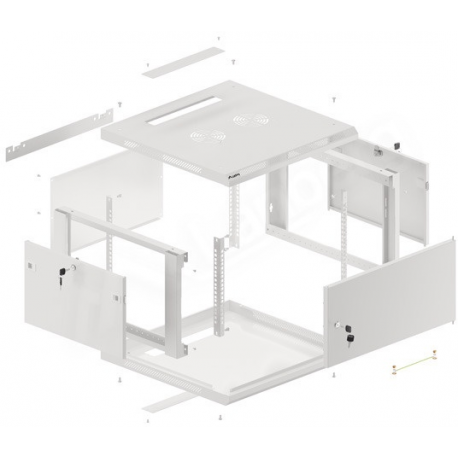 Lanberg WF01-6606-00S - Rack cabinet - wall mountable - grey, RAL 7035 - 6U - 19" - 7
