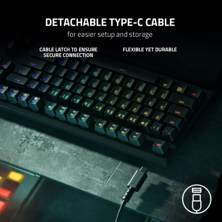 Razer Huntsman V2 TKL - Keyboard - backlit - USB-C - QWERTY - US - key switch: Razer Clicky Optical Purple - 7