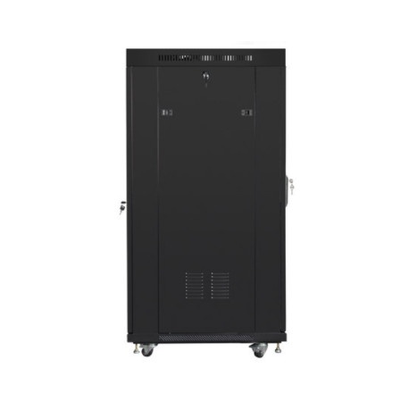 Lanberg - Rack cabinet - with 4 cooling fans, display - black, RAL 9004 - 27U - 19" - 4