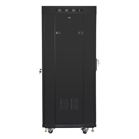 Lanberg - Rack cabinet - with 2 cooling fans, display - black, RAL 9004 - 27U - 19" - 3
