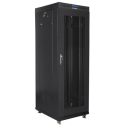 Lanberg - Rack cabinet - with 4 cooling fans, display - black, RAL 9004 - 37U - 19"