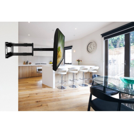 TECHly LED 300 - Mounting kit (wall mount) - for LCD TV  /  curved LCD TV (full-motion adjustable arm) - solid steel - black - screen size: 43"-80" - 6