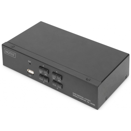 DIGITUS DS-12880 - KVM / audio / USB switch - 4 x KVM port(s) - 1 local user - desktop - 0