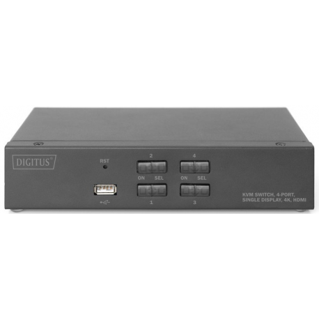 DIGITUS DS-12880 - KVM / audio / USB switch - 4 x KVM port(s) - 1 local user - desktop - 2