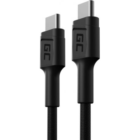 Green Cell PowerStream - USB cable - USB-C (M) to USB-C (M) - USB 2.0 - 30 cm - USB Power Delivery (60W) - black - 0