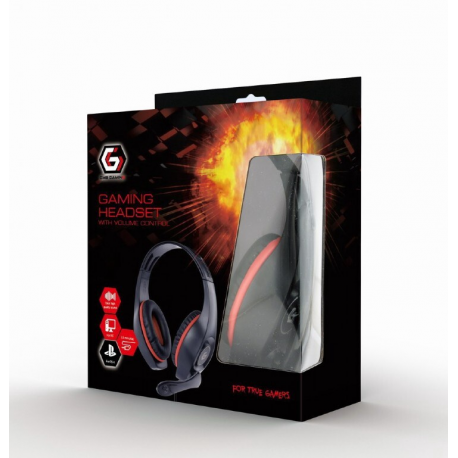 Gembird GHS-05-R - Headset - full size - wired - 3.5 mm jack - black-red - 2