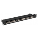 Lanberg PPS7-1024-B - Patch panel - CAT 7 - STP - RJ-45 X 24 - black, RAL 9004 - 1U - 19"
