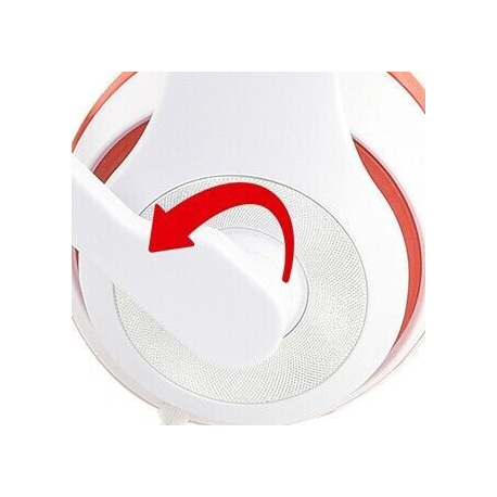 Gembird MHS-03-WTRD - Headset - full size - wired - 3.5 mm jack - white, red ring - 3