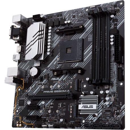 ASUS PRIME B550M-A / CSM - Motherboard - micro ATX - Socket AM4 - AMD B550 Chipset - USB 3.2 Gen 1, USB 3.2 Gen 2 - Gigabit LAN - onboard graphics (CPU required) - HD Audio (8-channel) - 1