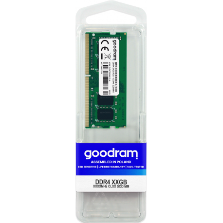 GOODRAM - DDR4 - module - 16 GB - SO-DIMM 260-pin - 3200 MHz / PC4-25600 - CL22 - 1.2 V - unbuffered - non-ECC - 3