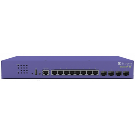 Extreme Networks ExtremeSwitching X435-8T-4S - Switch - Managed - 8 x 10 / 100 / 1000 + 4 x SFP (mini-GBIC) (uplink) - rack-mountable - 2