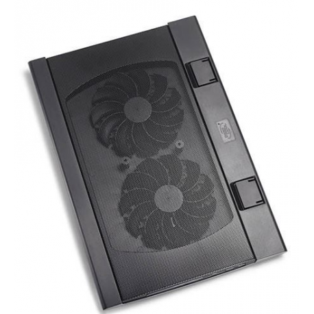 Deepcool WIND PAL FS - Notebook stand - with 2 cooling fans, 2-port USB hub - black - 6