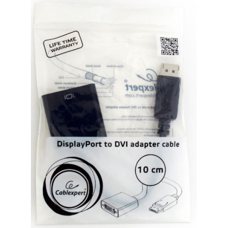 Gembird - Adapter - DisplayPort (M) to DVI-I (F) - DisplayPort 1.0 - 10 cm - black - 2