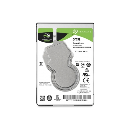 Seagate Guardian BarraCuda ST2000LM015 - Hard drive - 2 TB - internal - 2.5" - SATA 6Gb / s - 5400 rpm - buffer: 128 MB - 5