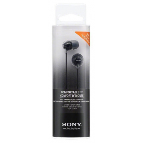 Sony MDR-EX15LP - EX Series - earphones - in-ear - wired - 3.5 mm jack - black - 1