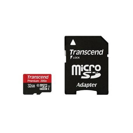Transcend - Flash memory card - 32 GB - UHS Class 1  /  Class10 - microSDHC - 1