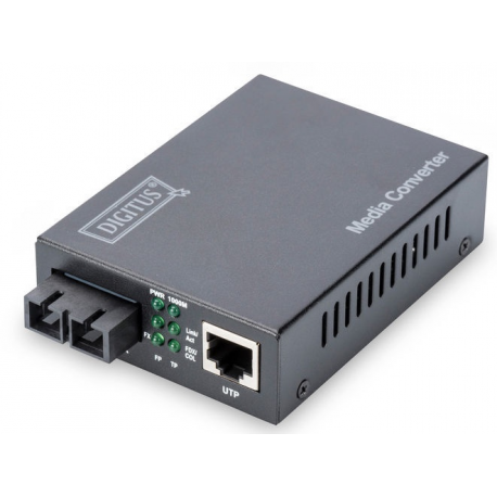 DIGITUS Professional DN-82121-1 - Fibre media converter - GigE - 10Base-T, 1000Base-LX, 100Base-TX, 1000Base-T - RJ-45 / SC single-mode - up to 10 km - 1310 nm - 1