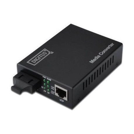 DIGITUS Professional DN-82121-1 - Fibre media converter - GigE - 10Base-T, 1000Base-LX, 100Base-TX, 1000Base-T - RJ-45 / SC single-mode - up to 10 km - 1310 nm - 6