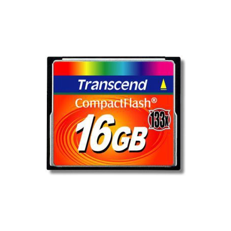 Transcend - Flash memory card - 16 GB - 133x - CompactFlash - 1