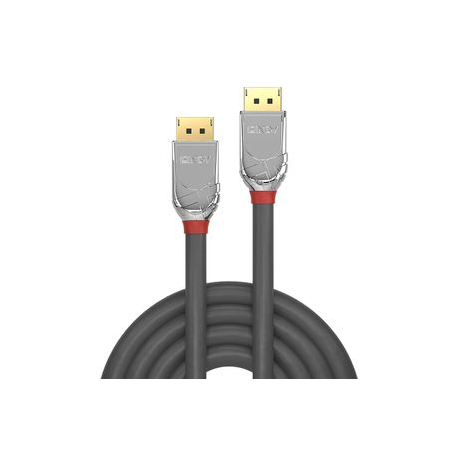 Lindy CROMO - DisplayPort cable - DisplayPort (M) to DisplayPort (M) - DisplayPort 1.2 - 3 m - round, 4K support - grey - 1