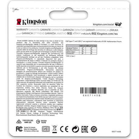 Kingston DataTraveler microDuo 3C - USB flash drive - 256 GB - USB 3.2 Gen 1  /  USB-C - 5