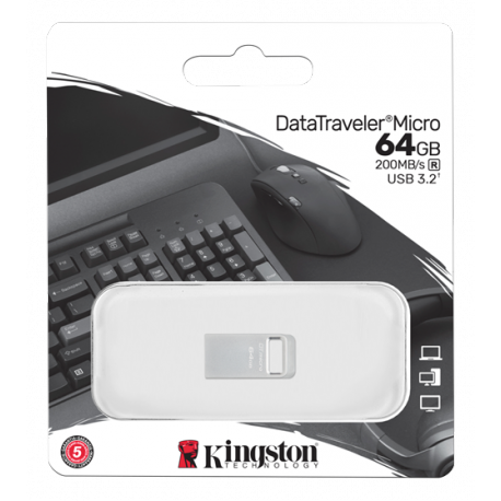 Kingston DataTraveler Micro - USB flash drive - 64 GB - USB 3.2 Gen 1 - 1