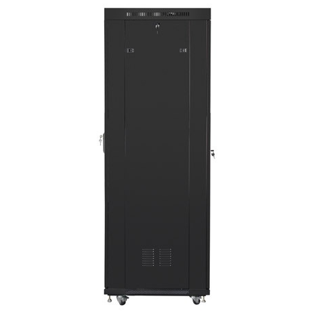 Lanberg - Rack cabinet - with 4 cooling fans - 230 V - black, RAL 9004 - 42U - 19" - 3