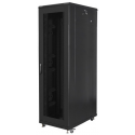 Lanberg - Rack cabinet - with 4 cooling fans - 230 V - black, RAL 9004 - 42U - 19"