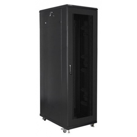 Lanberg - Rack cabinet - with 4 cooling fans - 230 V - black, RAL 9004 - 42U - 19" - 2