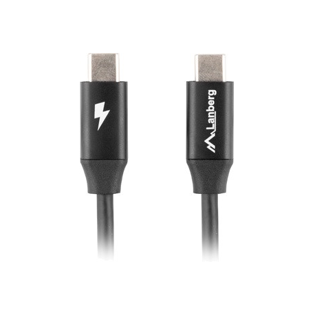 Lanberg - USB cable - USB-C (M) to USB-C (M) - USB 2.0 - 20 V - 3 A - 1.8 m - USB Power Delivery (60W) - black - 2