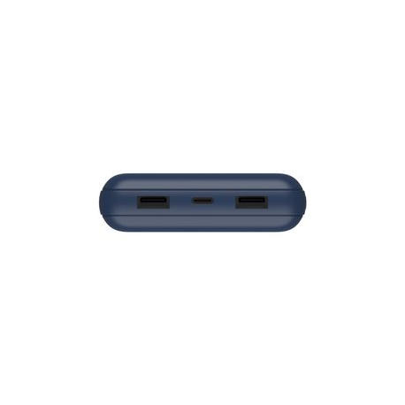 Belkin - Power bank - 20000 mAh - 15 Watt - 3 output connectors (USB, USB-C) - on cable: USB-C - blue - 3