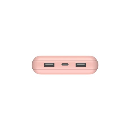 Belkin BOOST CHARGE - Power bank - 20000 mAh - 15 Watt - 3 output connectors (2 x USB, USB-C) - on cable: USB, USB-C - rose gold - 3