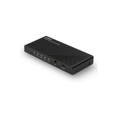 Lindy 3 Port HDMI 18G Switch - Video/audio switch - 3 x HDMI - desktop - 3