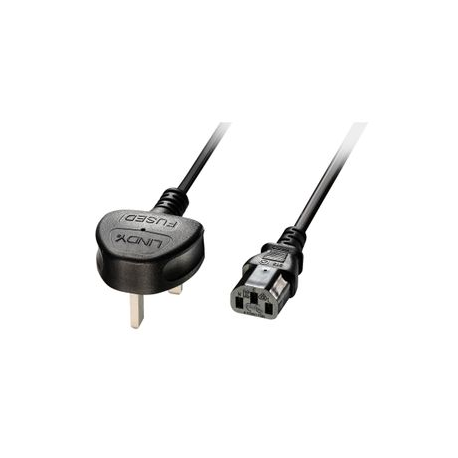 Lindy - Power cable - BS 1363 (P) to IEC 60320 C13 - 5 A - 2 m - 0