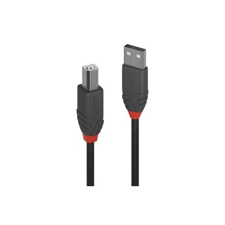 Lindy Anthra Line - USB cable - USB (M) to USB Type B (M) - USB 2.0 - 7.5 m - round - black - 0