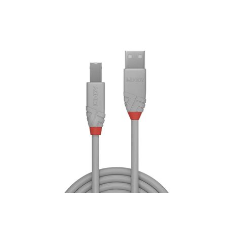 Lindy Anthra Line - USB cable - USB (M) to USB Type B (M) - USB 2.0 - 50 cm - round - grey - 1