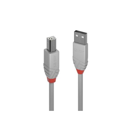 Lindy Anthra Line - USB cable - USB (M) to USB Type B (M) - USB 2.0 - 1 m - round - grey - 0