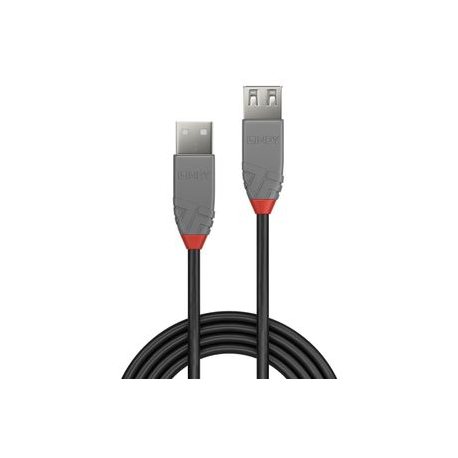 Lindy Anthra Line - USB cable - USB (M) to USB (M) - USB 2.0 - 5 m - round - black - 1
