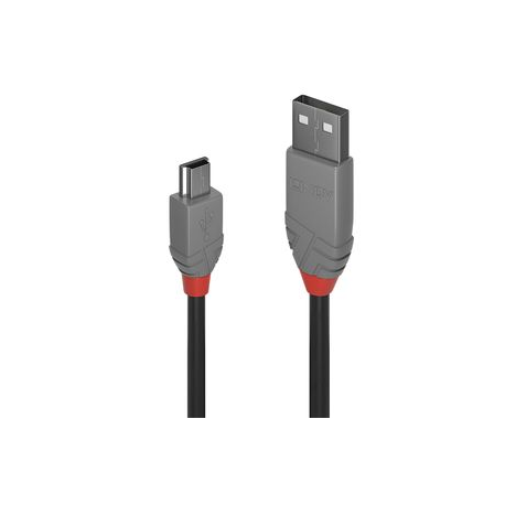 Lindy Anthra Line - USB cable - USB (M) to mini-USB Type B (M) - USB 2.0 - 2 m - round - black - 0