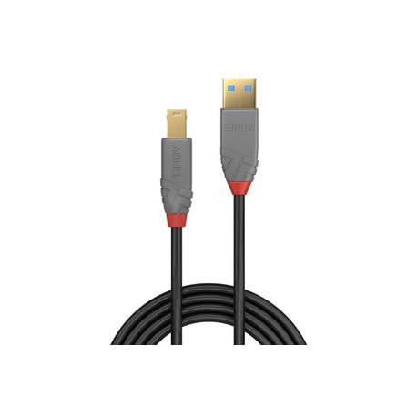 Lindy Anthra Line - USB cable - USB Type A (M) to USB Type B (M) - USB 3.0 - 3 m - round - black - 1