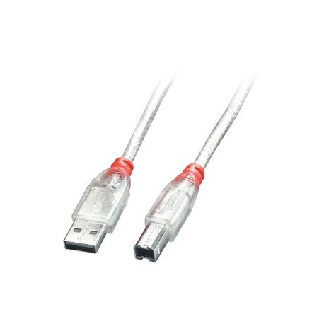 Lindy - USB cable - USB (M) to USB Type B (M) - USB 2.0 - 20 cm - molded - transparent - 0