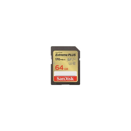 SanDisk Extreme PLUS - Flash memory card - 64 GB - UHS-I U3 / Class10 - SDXC UHS-I - 0